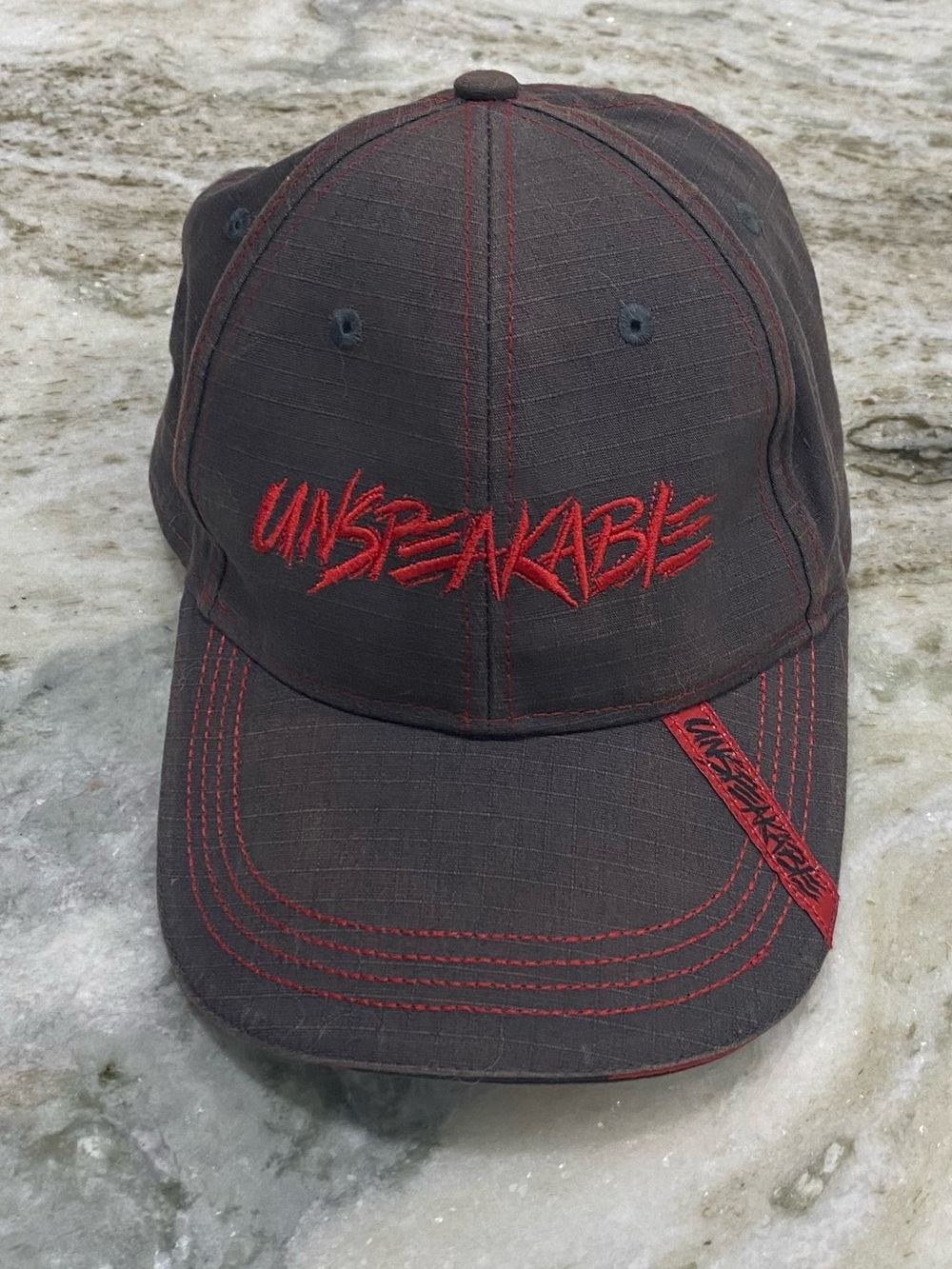 Kids UNSPEAKABLE Gray gaming Cap with Red Embroidery